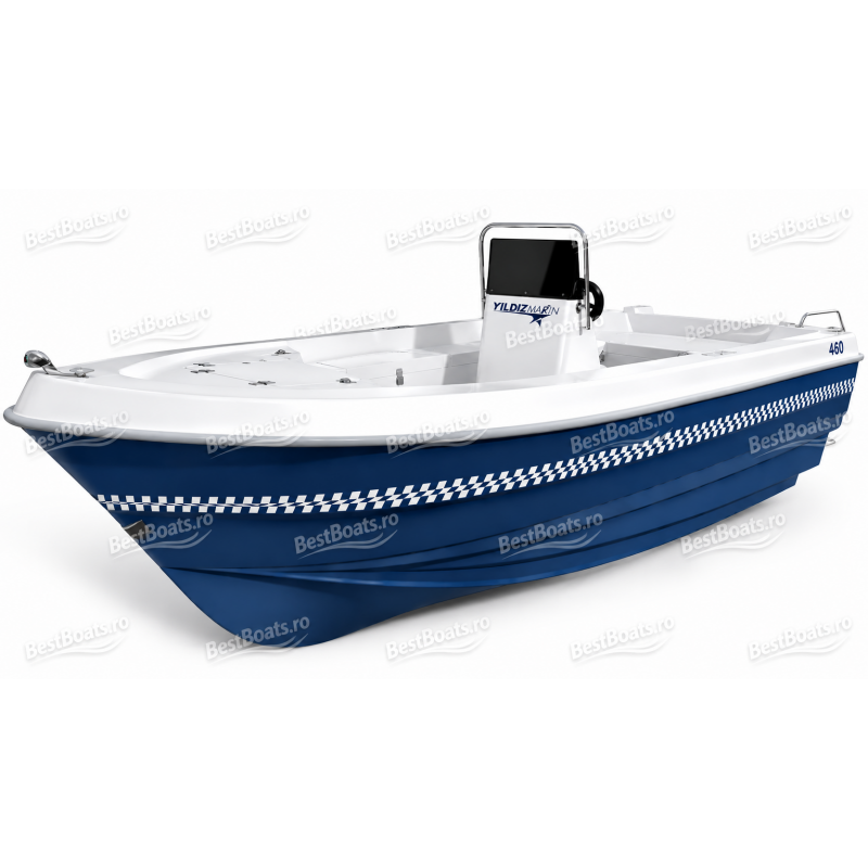 BestBoats Star450 Barca Open 4.50 m de pescuit de fibra cu motor nescufundabila autodrenanta