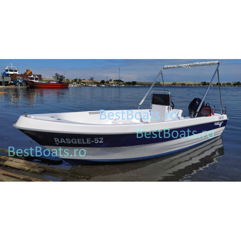 BestBoats Star450 Barca Open 4.50 m de pescuit de fibra cu motor nescufundabila autodrenanta